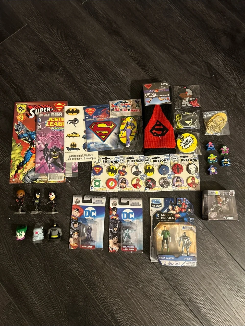 DC Comics Superhero Collection - Figures, Comics, Buttons, & More